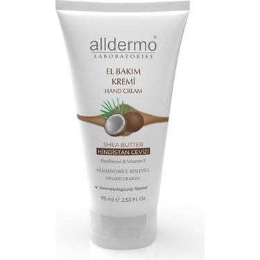 Alldermo Nemlendirici El Bakım  Krem Shea Butter  Hin.Cevizi 75 ml