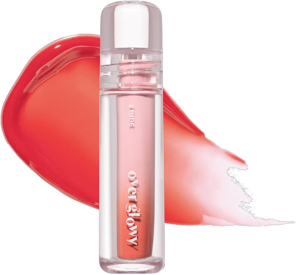 ETUDE Over Glowy Tint #2 Peach Sugar | Non-Sticky Vegan Lip Tint