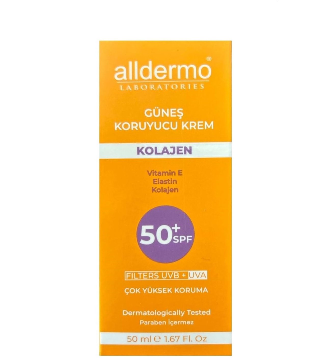 Alldermo Spf50+ Kolajen  Güneş Krem 50 ml
