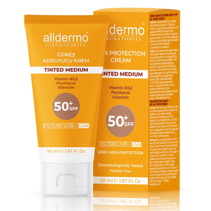  Alldermo Spf 50+ Tınted Medium Güneş Krem 50 ml