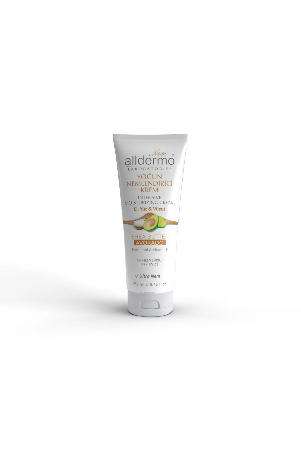  Alldermo Yoğun Nem. El,  Yüz, Vücut Krem Shea  Butter - Avokado (TÜP)  250 ml