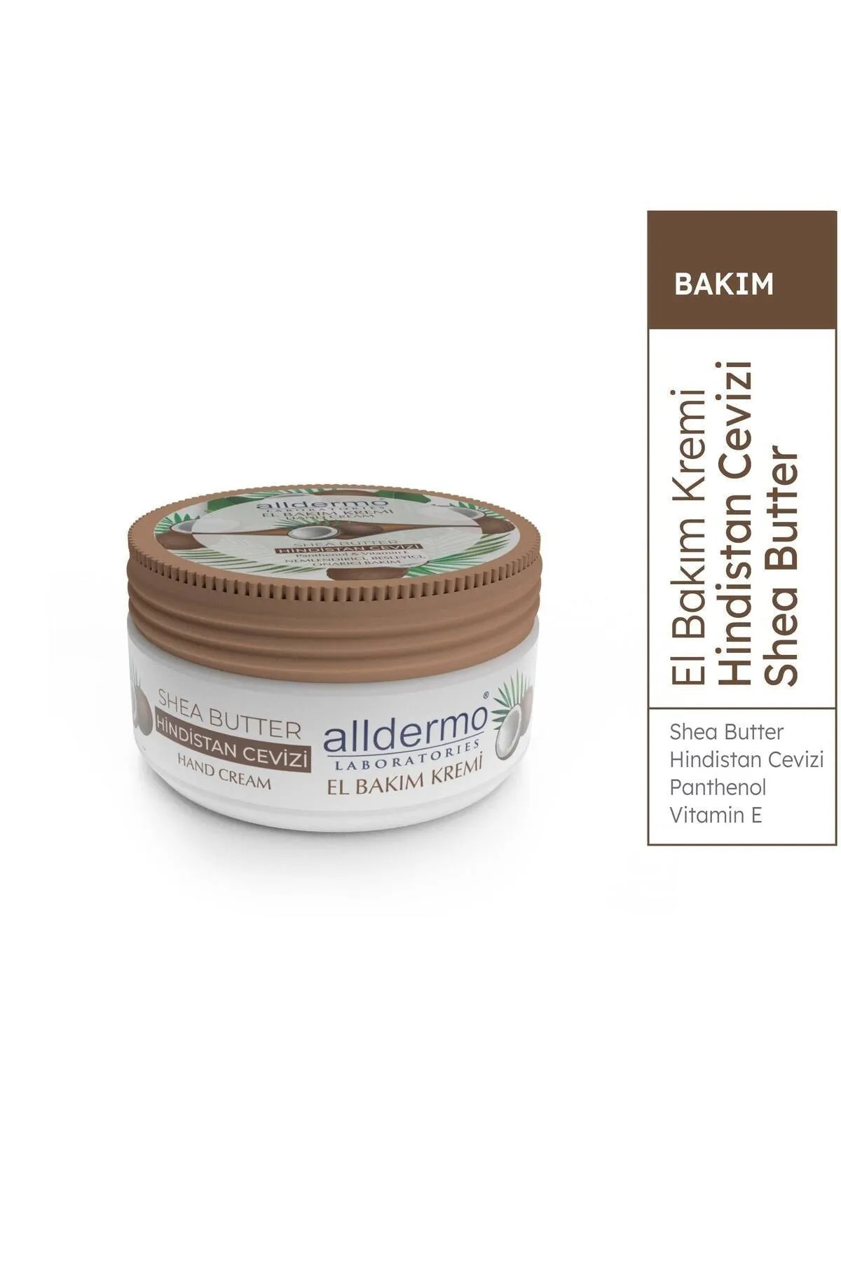 Alldermo Nemlendirici El Bakım  Krem Shea Butter  Hin.Cevizi (KAVANOZ)  150 ml