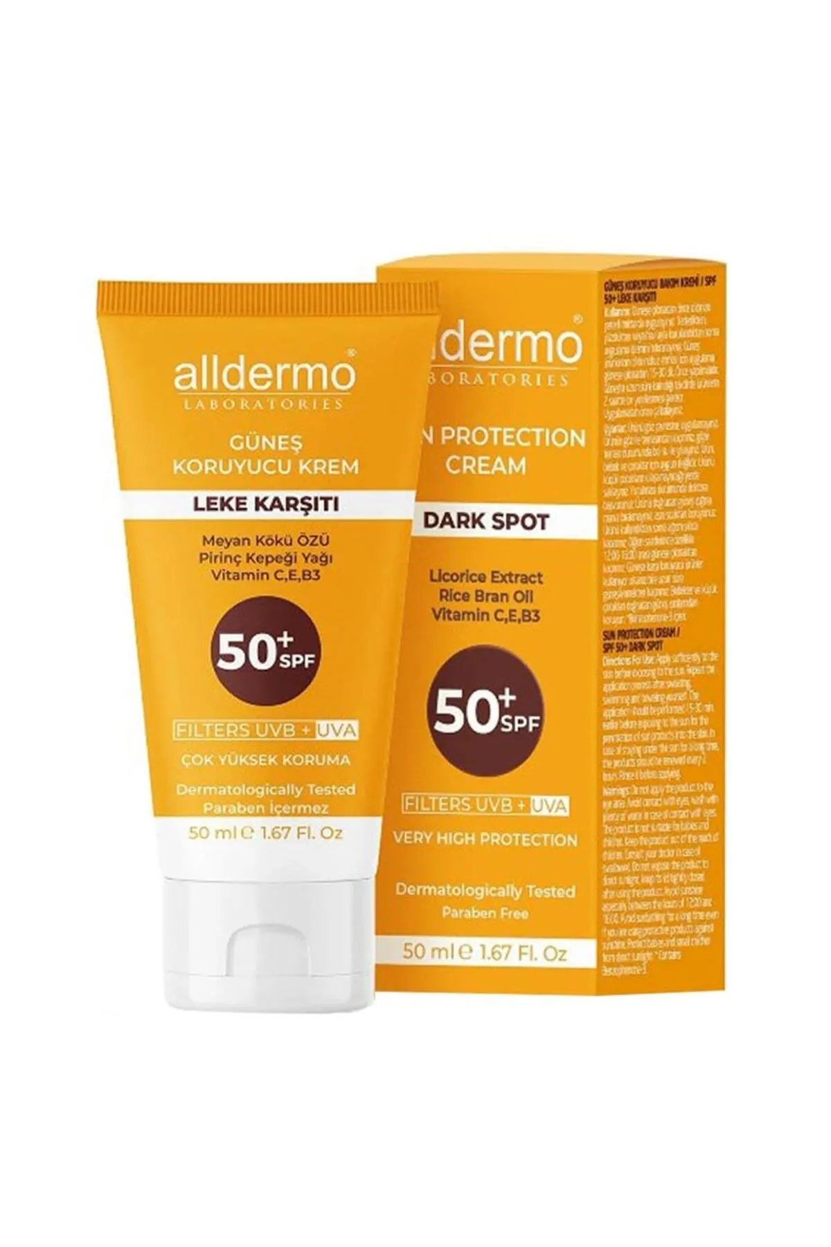 Alldermo Spf 50+ Leke Karsıtı Güneş Krem 50 ml