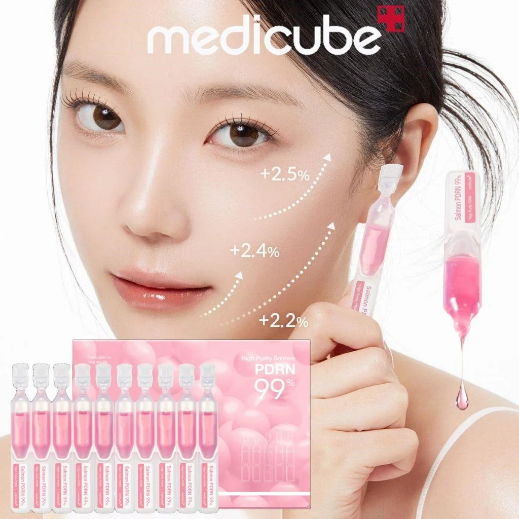 Medicube - PDRN Pink One Day Serum (1.5ml x 10) (Parlatıcı ve Leke Önleyici %99 Saf Somon PDRN ve Kolajen İçeren Tek Dozluk Yoğun Serum)