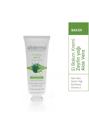  Alldermo Cep Boy Krem Aloe Vera - Zeytin  Yağı 30 ml