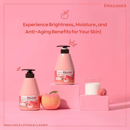 Kwailnara Peach Milk Body Lotion – Şeftalili Vücut Losyonu Deeply Hydrating & Lightweight Korean Body Lotion 560 g