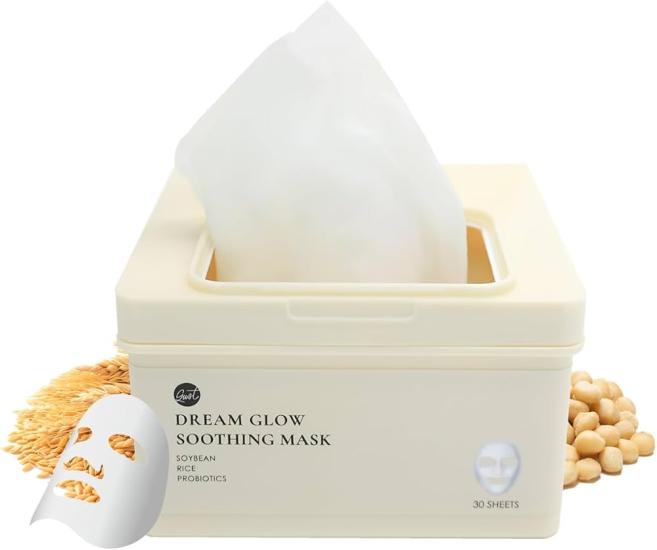 DREAM GLOW SOOTHING MASK (30’lu)(Soybean + Rice + Probiotics Daily Sheet Mask) Kore Günlük Makıt Maskesi Pirinç Özlü