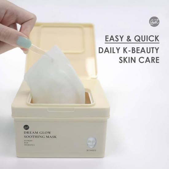 DREAM GLOW SOOTHING MASK (30’lu)(Soybean + Rice + Probiotics Daily Sheet Mask) Kore Günlük Makıt Maskesi Pirinç Özlü