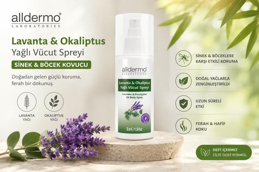 Alldermo Sinek ve Böcek Kovucu Lavanta & Okaliptüslu Vücut Losyonu 75ml
