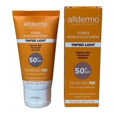  Alldermo Spf 50+ Tınted Lıght Güneş Krem 50 ml